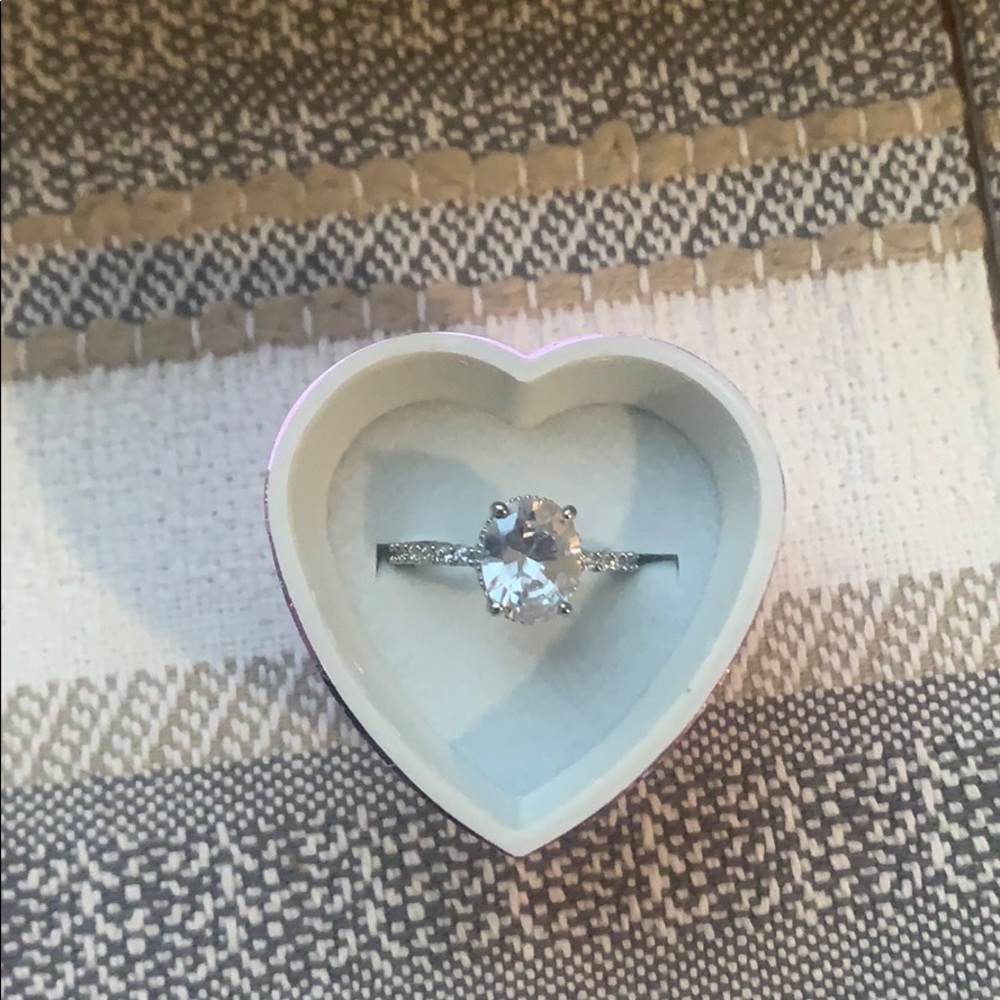 Oval shaped, sterling silver engagement ring!